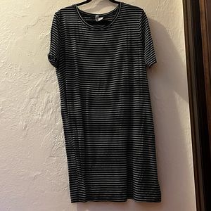 Navy and white striped tshirt dress
